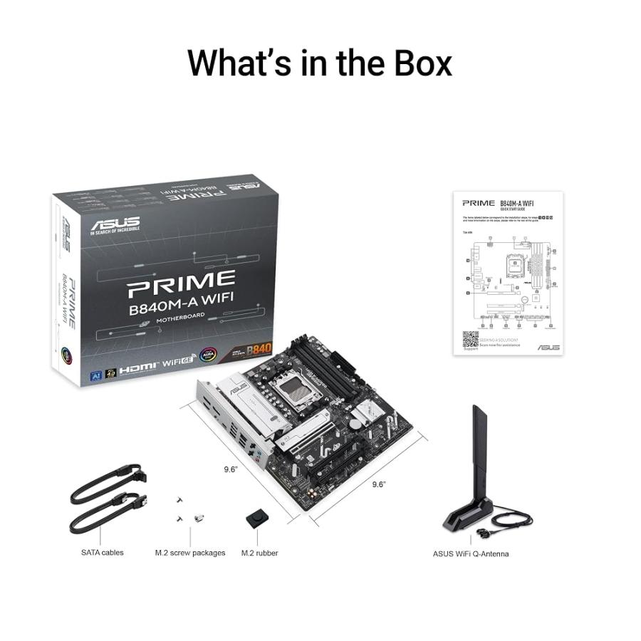 ASUS PRIME B840M-A WIFI-CSM AMD AM5 B840 mATX マザーボード 自作 PC 