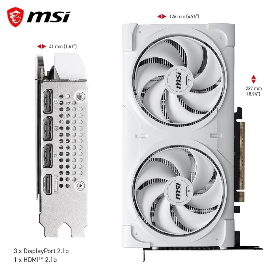 MSI GeForce RTX 5060 Ti 8G VENTUS 2X OC WHITE PLUS グラフィックス