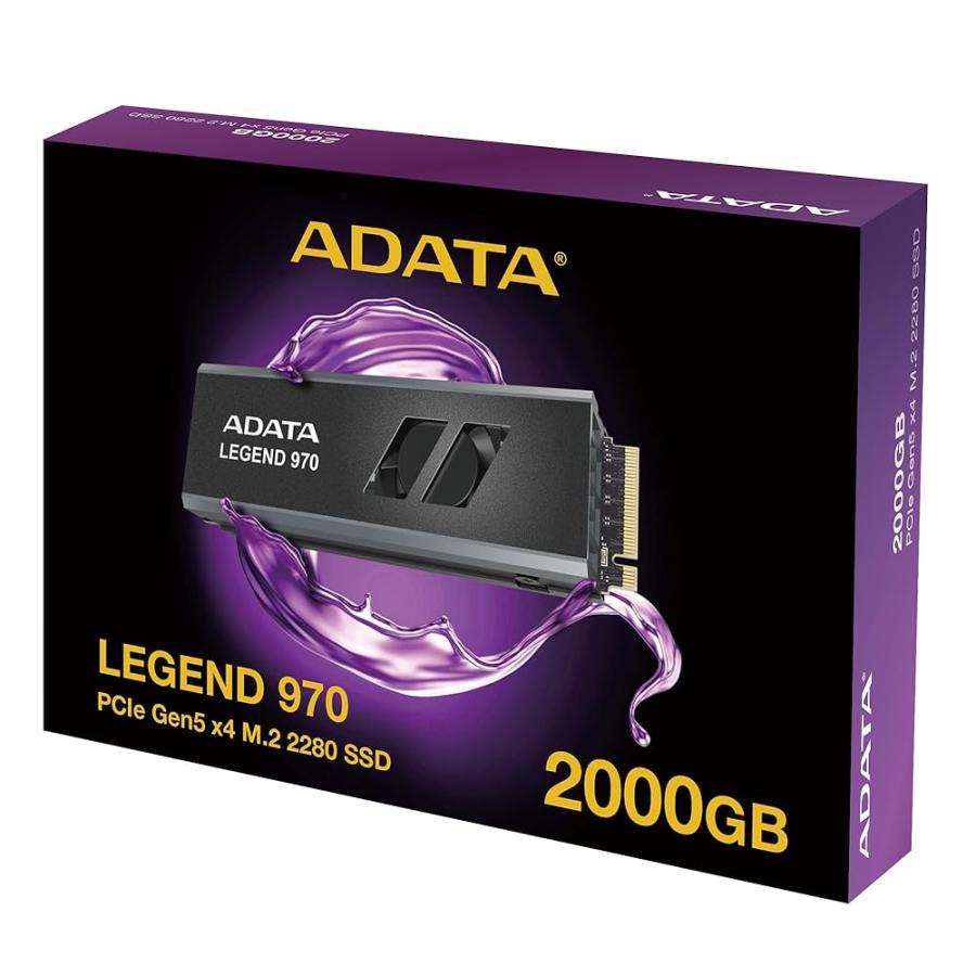 ADATA 2TB Legend 970 PCIe Gen5 x4 M.2 2280 ソリッドステートドライブの画像