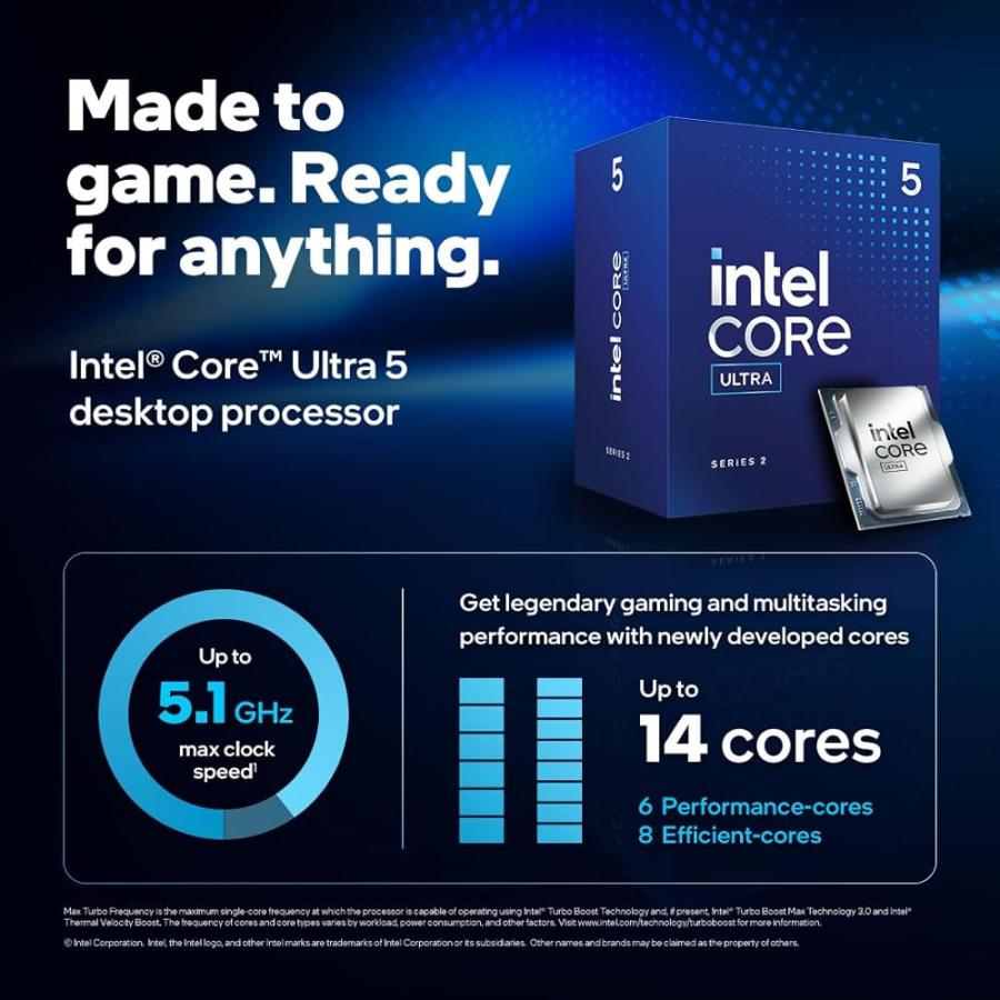 インテル? Core? Ultra 5 学習机いの一番中央処理装置 235、14中核グループ (6 P中核グループ + 8 E中核グループ) 最高限度5.0 GHz。