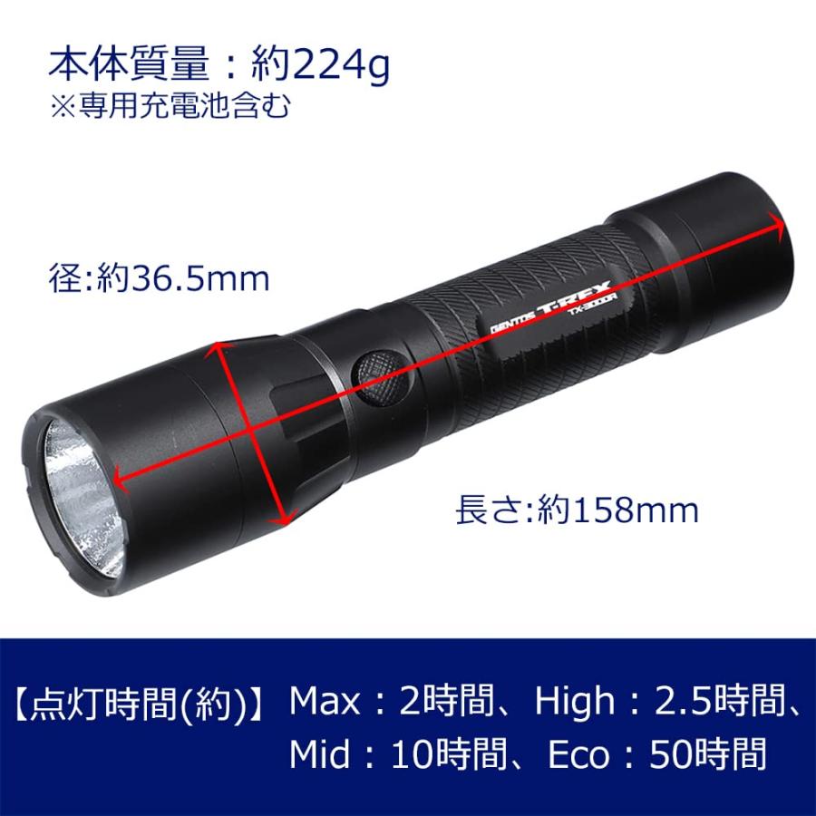 GENTOS(ジェントス) LED 懐中電灯 USB充電式 【明るさ3000ルーメン