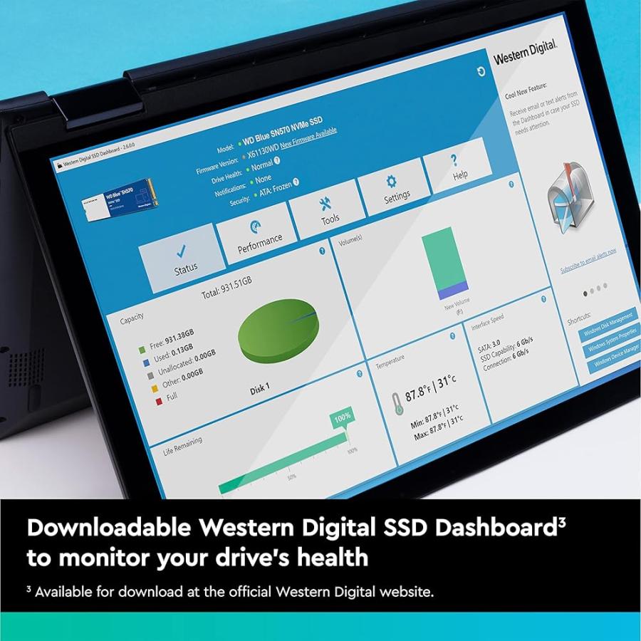 Western Digital(ウエスタンデジタル) 1TB WD Blue SN570 NVMe 内蔵ソリッドステートドライブSSD - Gen3 x4 PCIe 8Gb/秒 M.2 2280 最大3,500MB/秒 - WDS100T3B0Cの画像