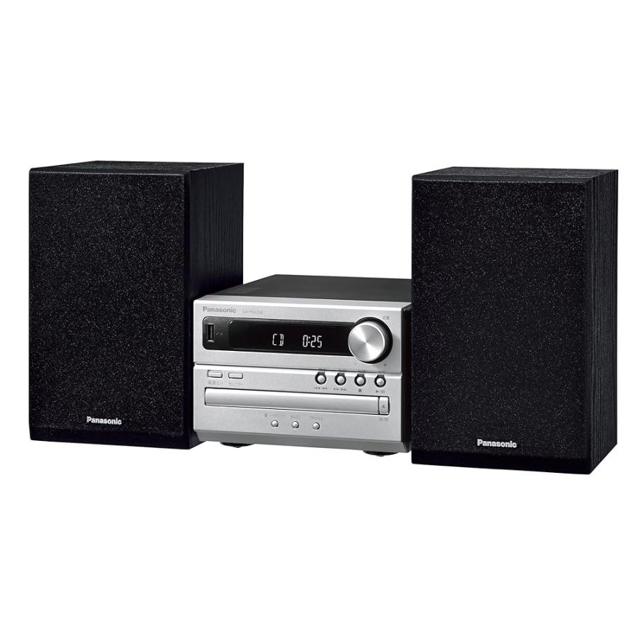 新品同様美品　Panasonic SC PM250 S CDステレオシステム パナソニック Bluetooth CDステレオシステム シルバー SC-PM250-S