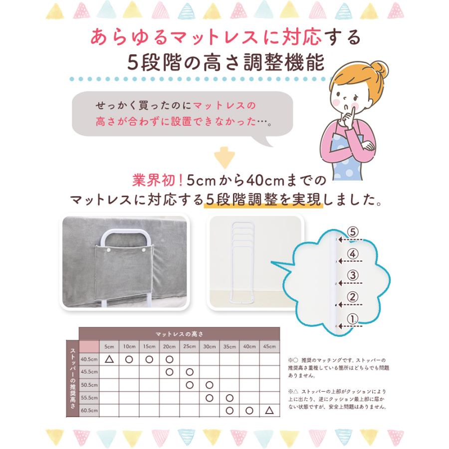 BabyGoo ベッドガード クッション 赤ちゃん 安心の高さ30cm 超安定5点