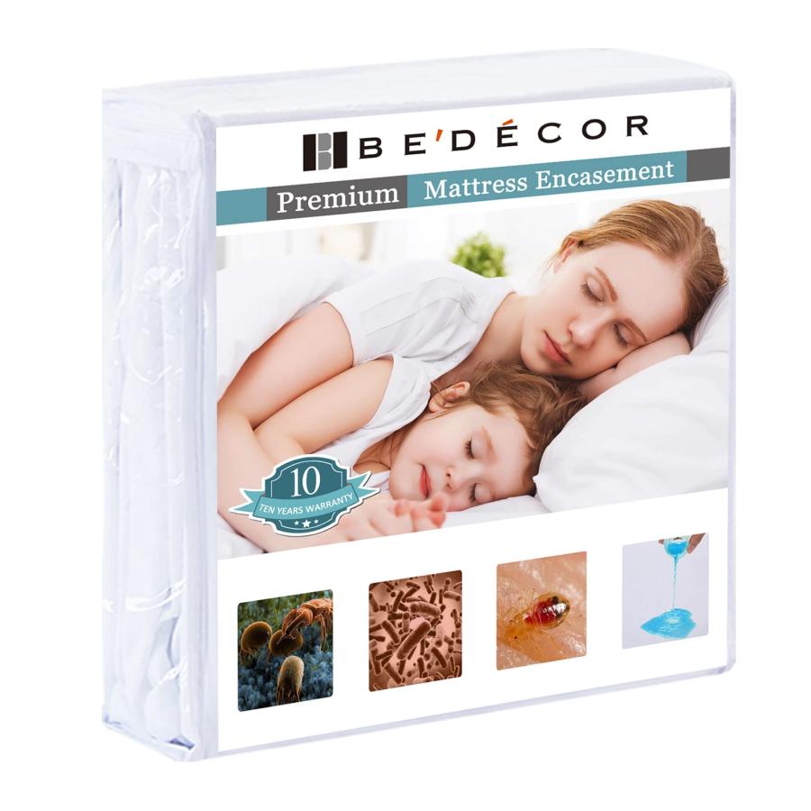 Bedecor Zippered Queen Mattress Protector Cover for 16"-18" Depth Mattress,Fully Encased Liquid Proof Urine Pee Protection Breathable Smooth Incontine｜valueselection2｜08