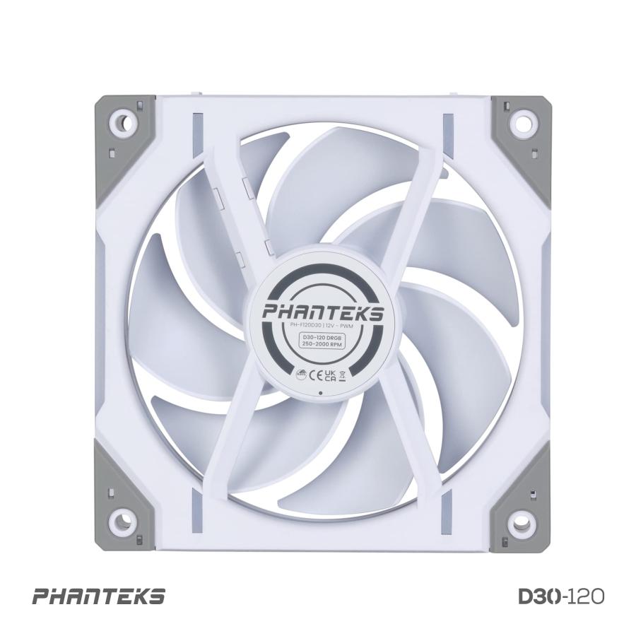 Phanteks D30 PWM レギュラーエアフロー D-RGB Lufter, 3er Pack - 120mm, weiB｜valueselection2｜08