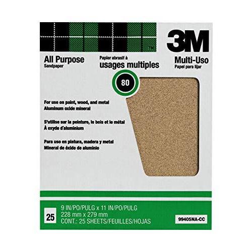 3M 99422NA Pro-Pak Aluminum Oxide Sanding Paint and Rust Removal， 50-Grit， 9-in x 11-in， 25 Sheets per Pack (99406NA)