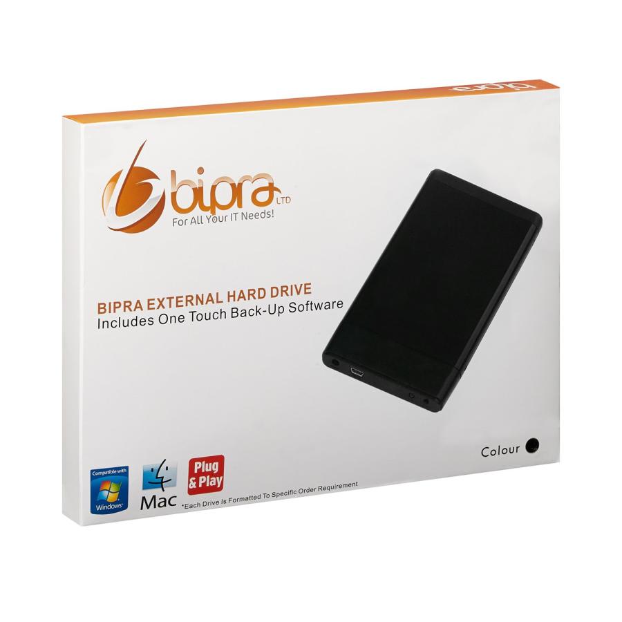 海外受注品 Bipra External Portable Hard Drive Includes One Touch Back Up Software - Black - FAT32 (80GB)