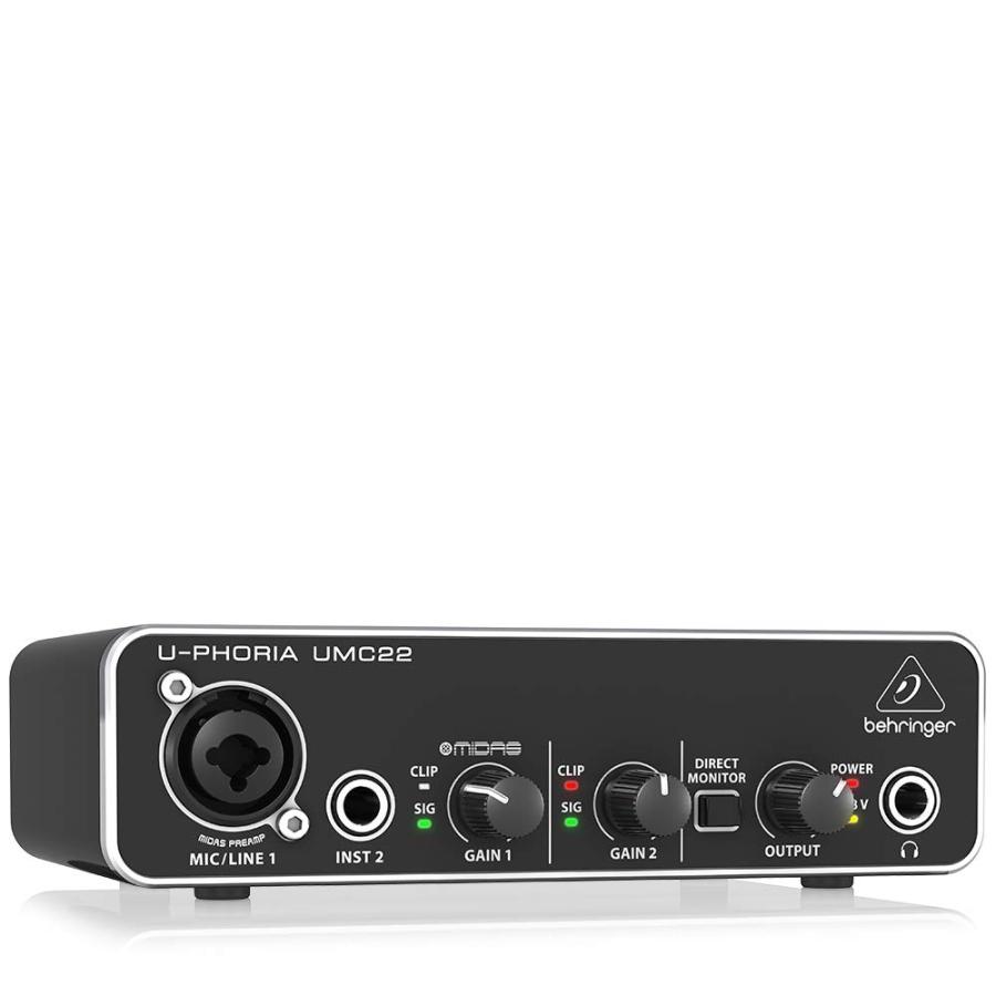 Behringer U-PHORIA UMC22 Audiophile 2x2 USB Audio Interface with Midas Mic Preamplifier｜valueselection｜02