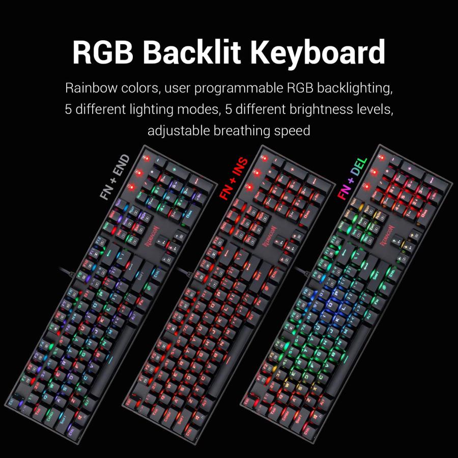 廉価販売 Redragon ゲーミングキーボード REDRAGON-K551RGB