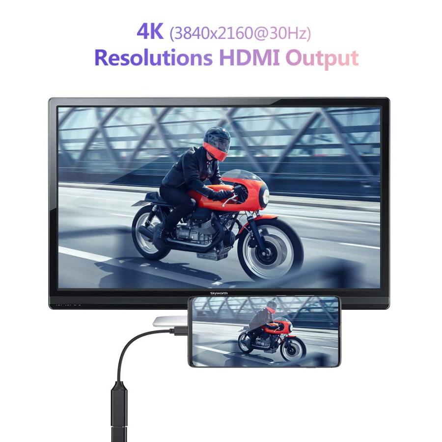 大阪高裁 USB C to HDMI Adapter 4K for Mac OS， Type-C to HDMI Adapter (Thunderbolt 3)， Compatible with MacBook Pro 2019/2018/2017， MacBook Air， Galaxy
