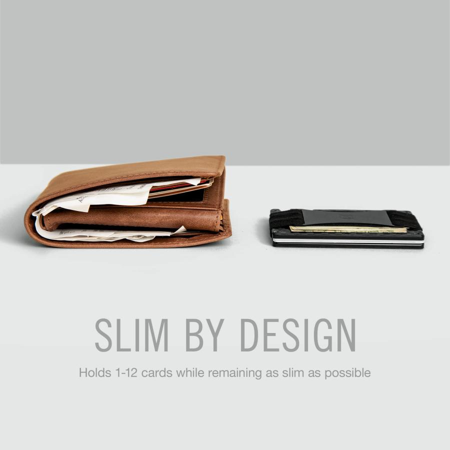 The Ridge Minimalist Slim Wallet For Men - RFID Blocking Front Pocket Credit Card Holder - Aluminum Metal Small Mens Wallets with Cash Strap｜valueselection｜03