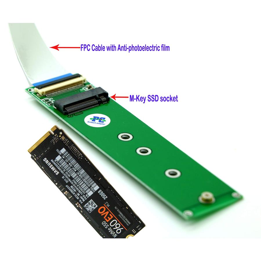 Sintech NGFF M 2 m - Key PCIe NVMe SSD延長ケーブル20 cms Sintech NGFF M 2 m - Key PCIe NVMe SSD延長ケーブル20 cms