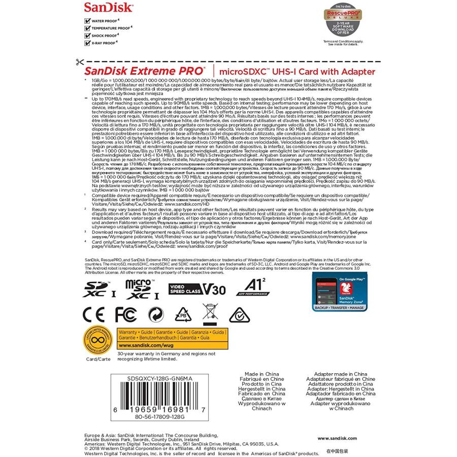 SanDisk マイクロSDカード SDSQXCY-128G-GN6MA ブラック｜valueselection｜06