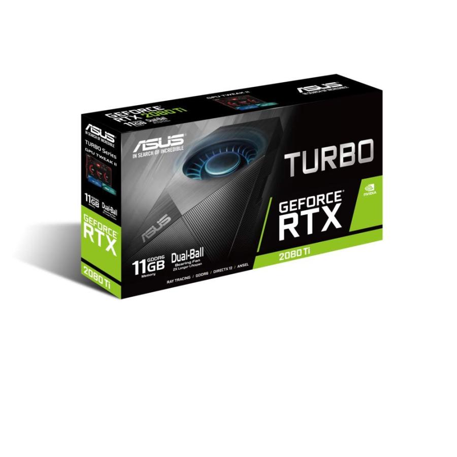 純正特注品 Asus グラフィックスカード TURBO-RTX2080TI-11G グラフィックボード、ビデオカード