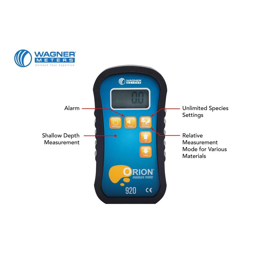 Meters Orion〓 920 Shallow Depth Pinless Wood Moisture Meter Kit - Traceable Calibrator - NIST 【女優】