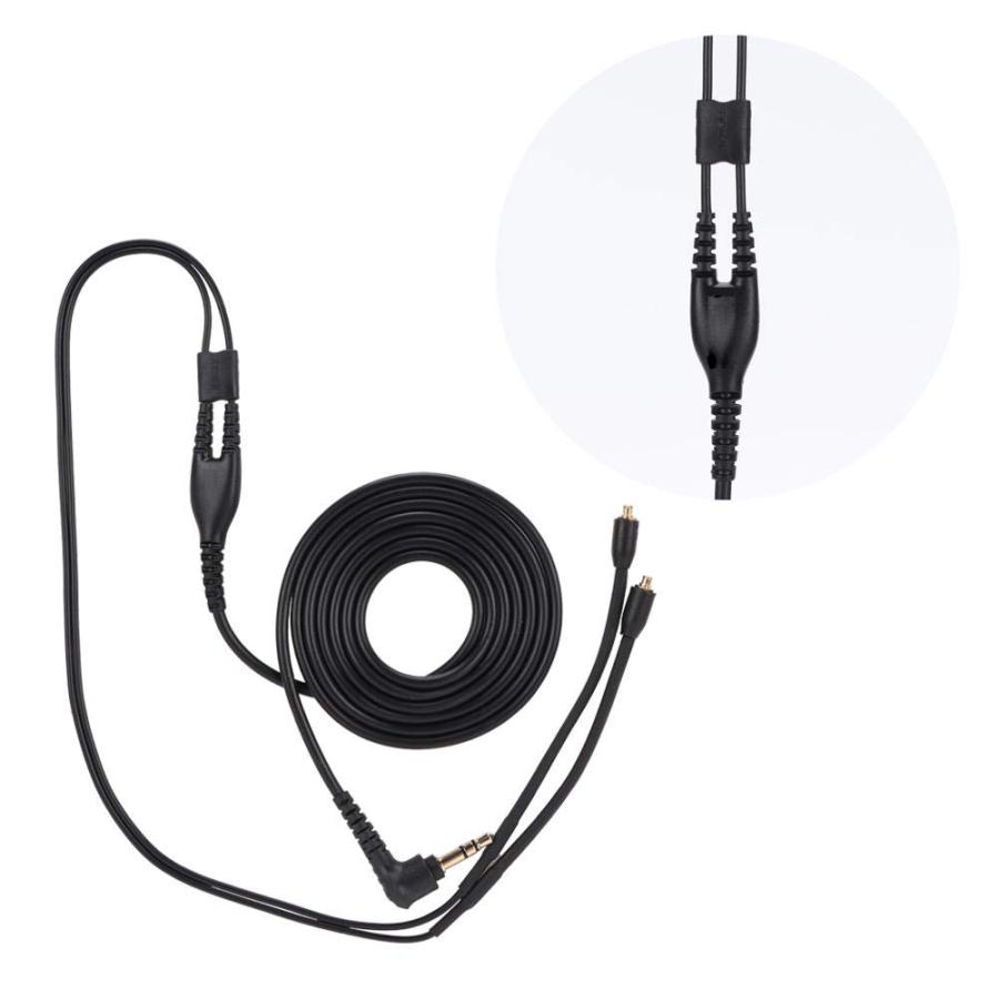 MMCX Replacement Headphone Cable, TPE Headphone Extension Cable with 3.5mm Plug for Shure se215 se425 se535 se846 ue900(Black Without mic)｜valueselection｜02