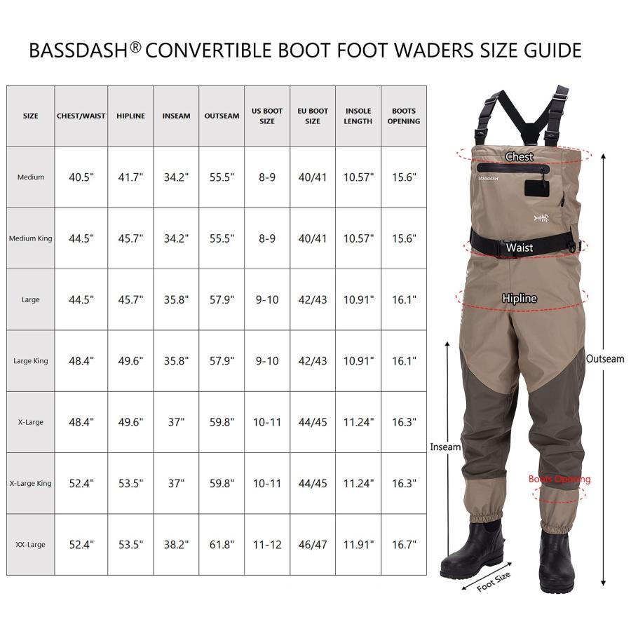 ご注文で当日配送ご注文で当日配送BASSDASH メンズ 通気性 軽量 チェストウエスト コンバーチブルウェーダー 釣りハンティング用 ウェーダー 