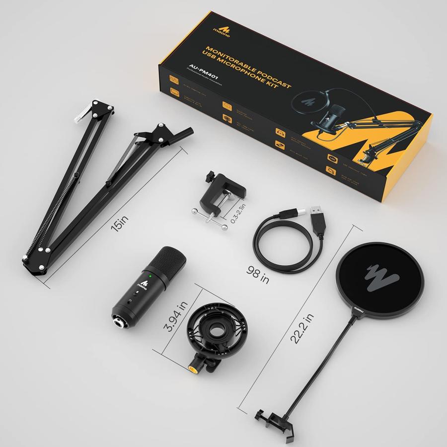 MAONO コンデンサーマイク USB マイク PC マイク 単一指向性マイク アームマイク マイクセット ミュートボ マイク MAONO コンデンサーマイク USB PC 単一指向性マイク アームマイク マイクセット ミュートボ