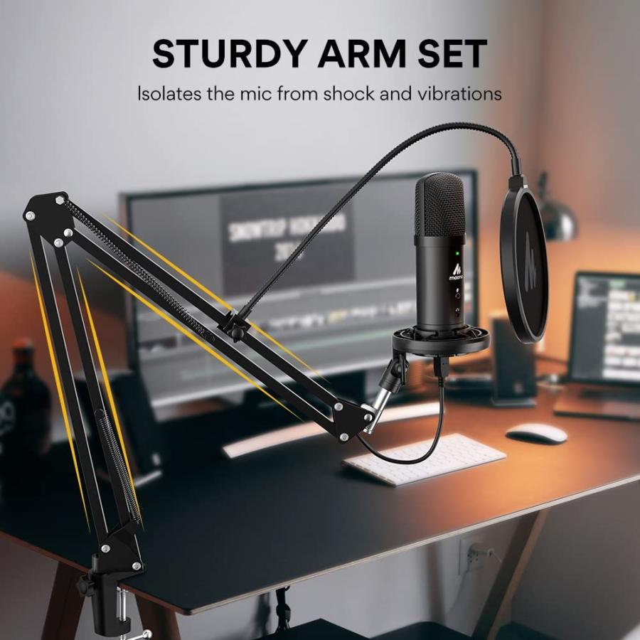 MAONO コンデンサーマイク USB マイク PC マイク 単一指向性マイク アームマイク マイクセット ミュートボ マイク MAONO コンデンサーマイク USB PC 単一指向性マイク アームマイク マイクセット ミュートボ