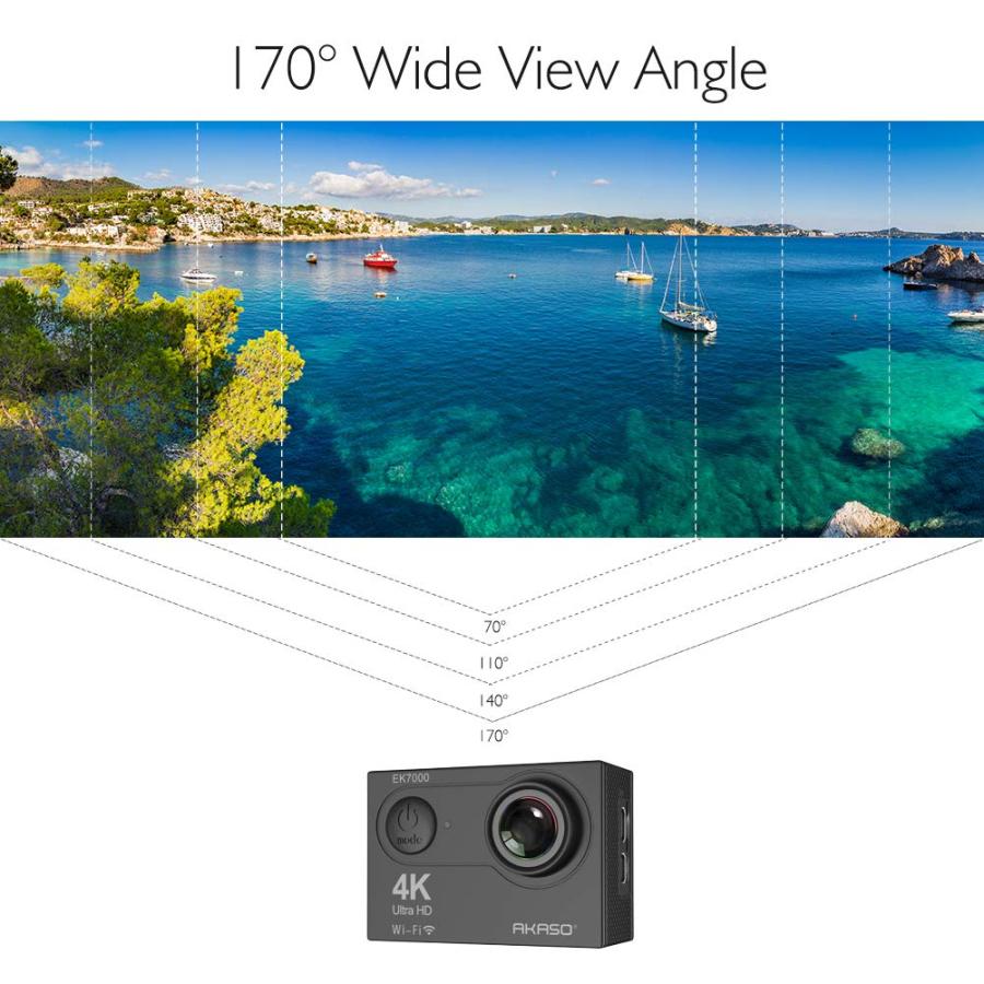 AKASO EK7000 4K25FPS Action Camera Ultra HD Underwater Camera 170 Degree Wide Angle 98FT Waterproof Camera Black｜valueselection｜06