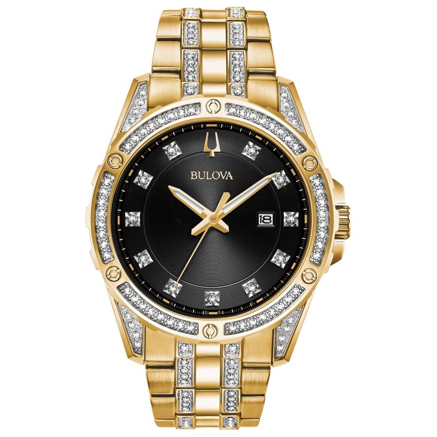 A7人気シール帳 Bulova Box Set Quartz Calendar Mens Watch， Stainless Steel Crystal ， Gold-Tone (Model: 98K107) 【AAA1100482136】(40035円)