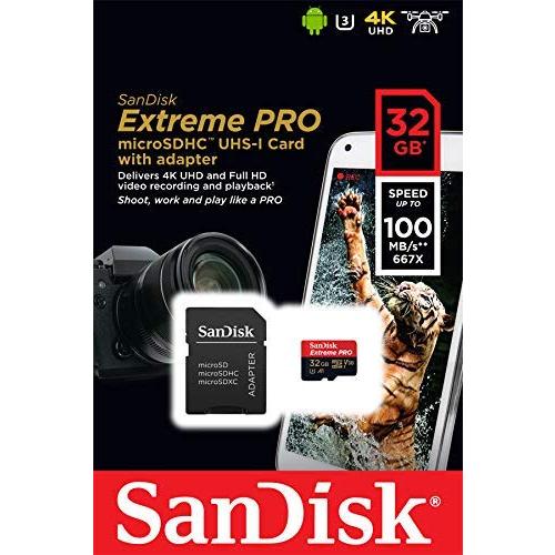 販売売り出し SanDisk Extreme Pro 32GB Micro Memory Card 4K V30 U3 SDHC Works with DJI Mavic Mini Drone Bundle with (1) Everything But Stromboli MicroSD &