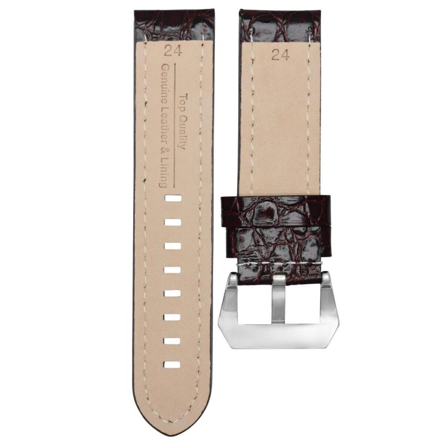 腕時計パーツ 互換品 24mm Gator Leather Watch Band Pam Strap Compatible with Compatible with Breitling Chronomat Bentley Colt｜valueselection｜04