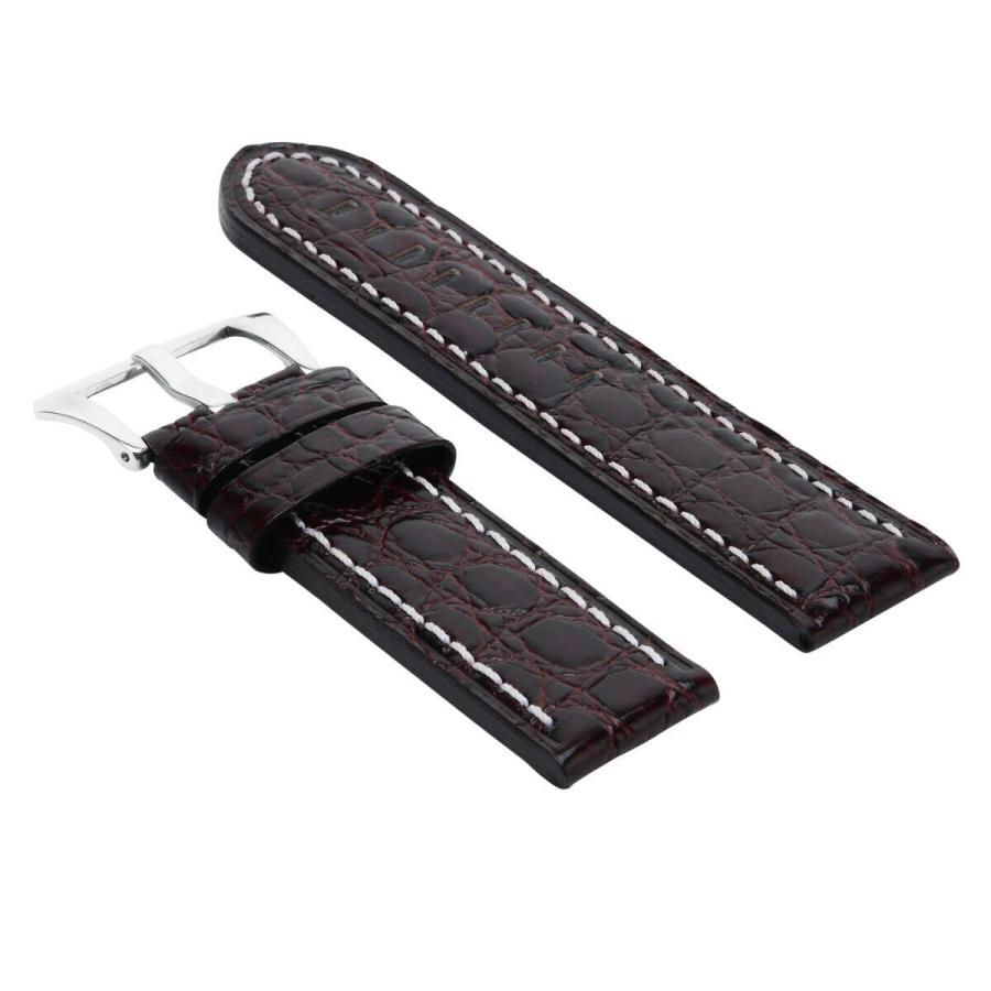 腕時計パーツ 互換品 24mm Gator Leather Watch Band Pam Strap Compatible with Compatible with Breitling Chronomat Bentley Colt｜valueselection｜02