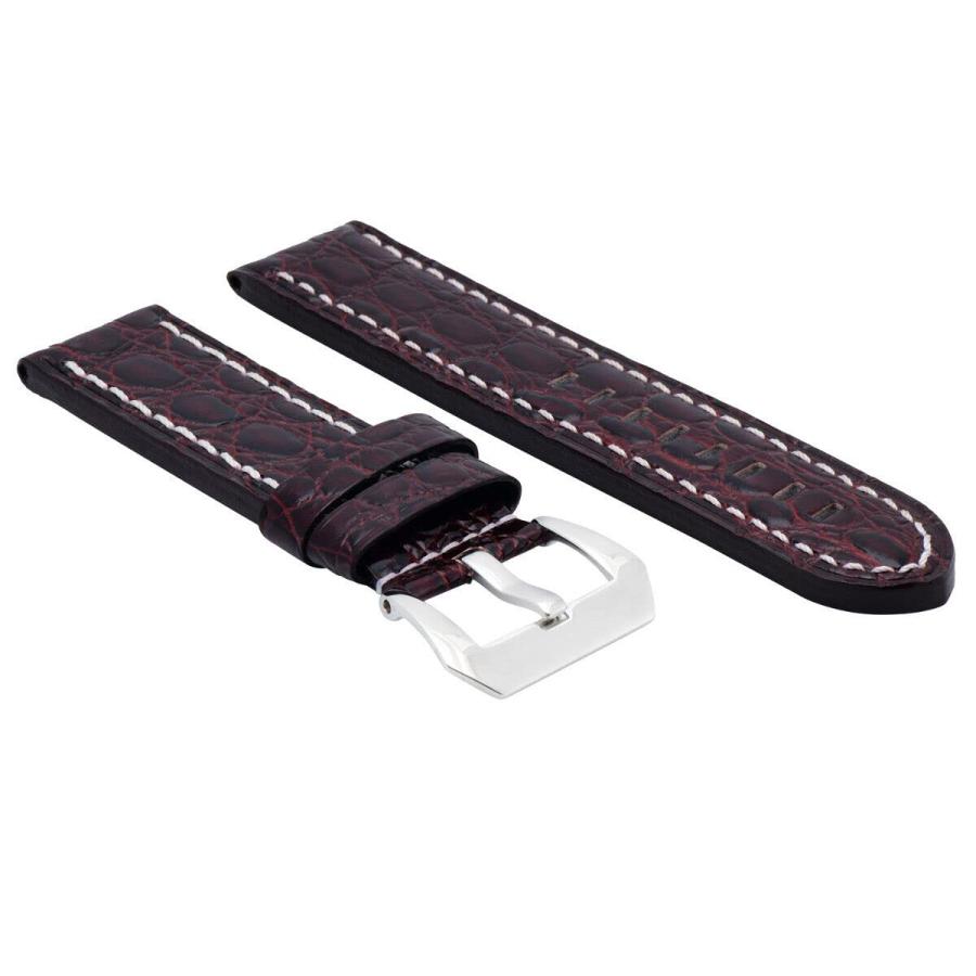 腕時計パーツ 互換品 24mm Gator Leather Watch Band Pam Strap Compatible with Compatible with Breitling Chronomat Bentley Colt｜valueselection｜03