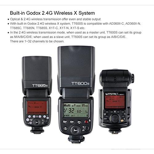 Godox TT600 GN60 2.4G Wireless X System Camera Flash Speedlite with FB 4*AA Rechargeable Batteries＆Charger Compatible for Nikon, Canon,Pentax,Olympus｜valueselection｜04