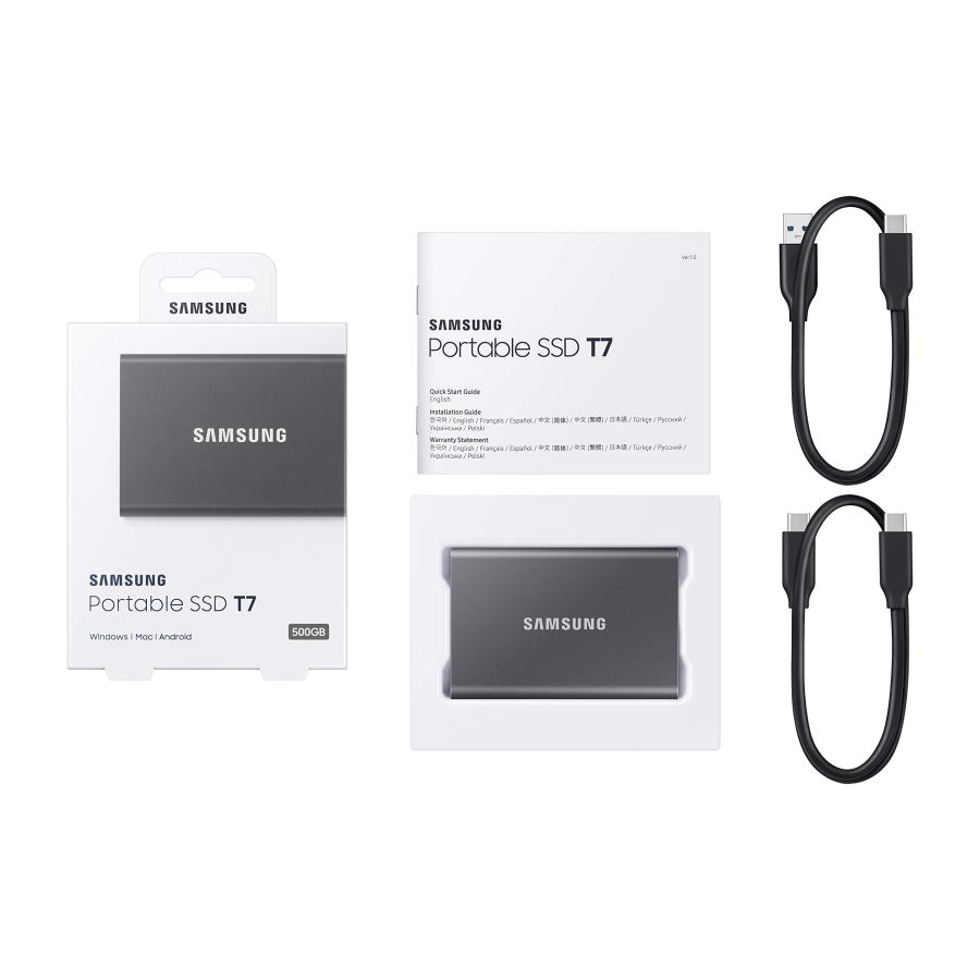 SAMSUNG SSD T7 Portable External Solid State Drive 1TB, Up to 1050MB/s, USB 3.2 Gen 2, Reliable Storage for Gaming, Students, Professionals, MU-PC1T0T｜valueselection｜05