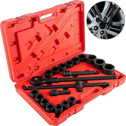 VEVOR Impact Socket Set 3/4 Inches 21 Piece Standard Impact Sockets, Socket Assortment 3/4 Inches Drive Socket Set Impact Standard SAE Sizes