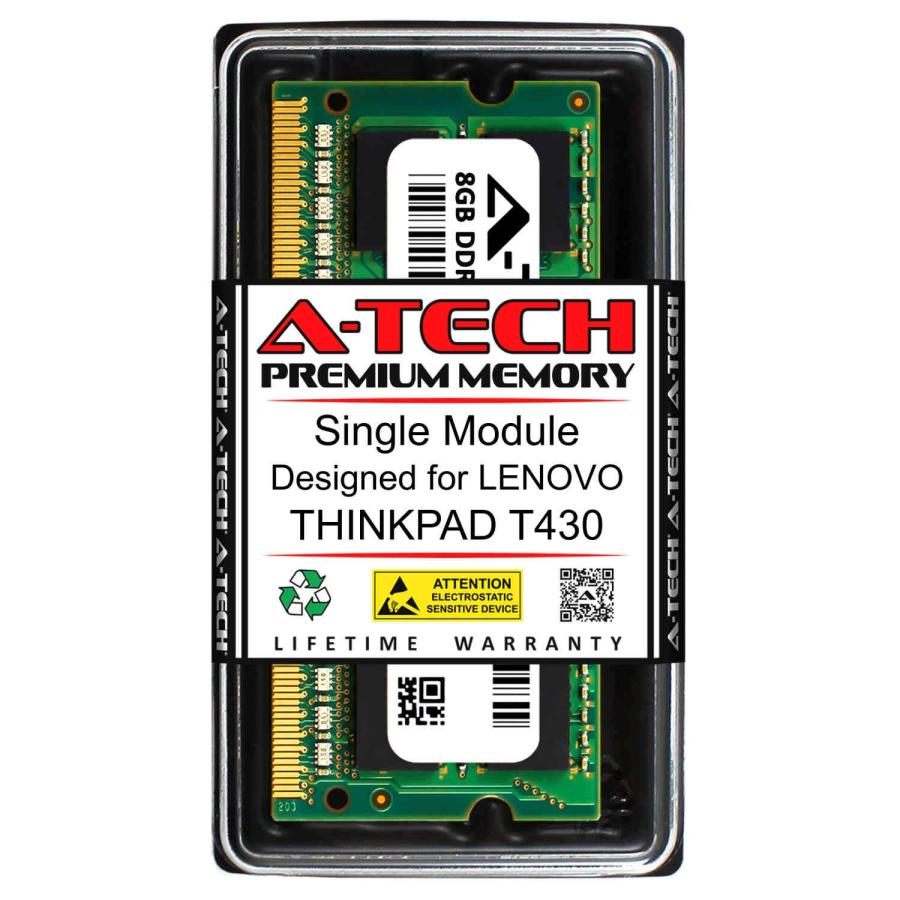 A-Tech 8GB RAM for THINKPAD THINKPAD T430 DDR3 1600MHz SODIMM PC3-12800 204-Pin Memory Upgrade Module :B08G1ZNW79:バリューセレクション - Yahoo!ショッピング