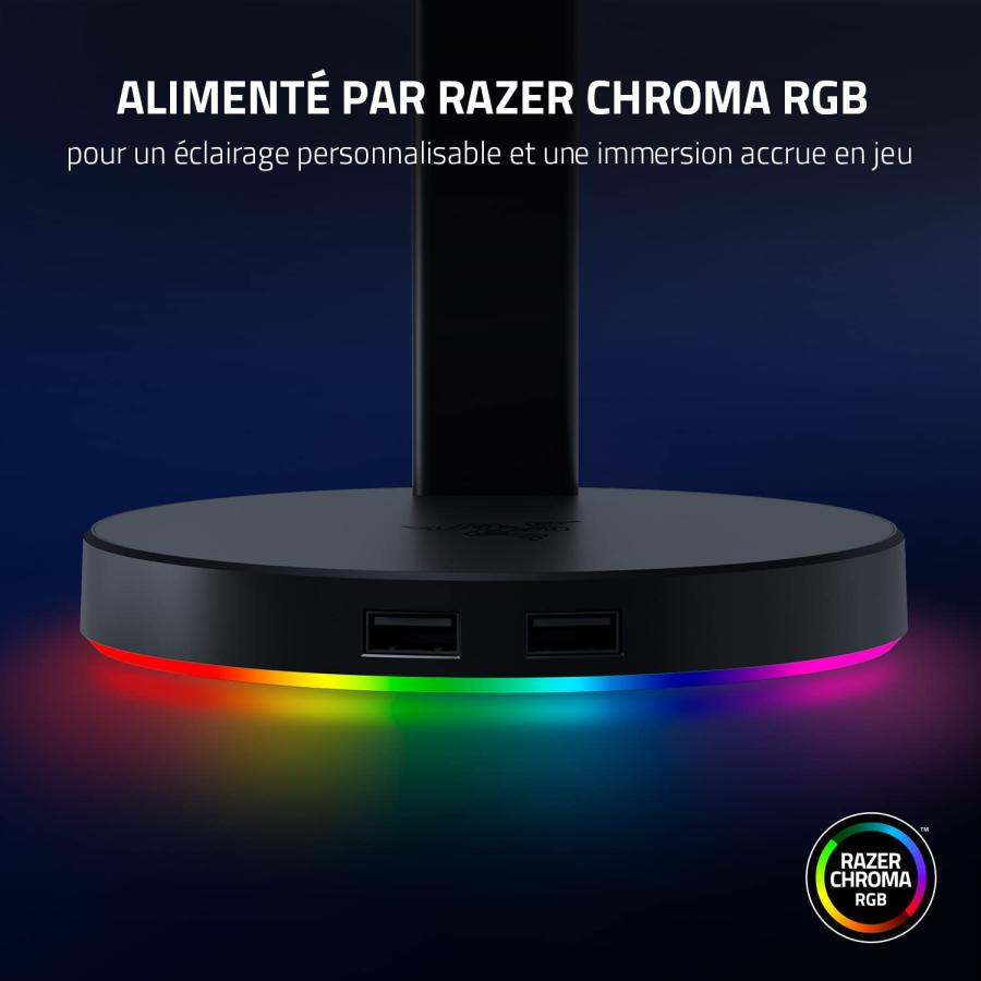 Razer Base Station V2 Chroma Gaming Headset Stand with USB Hub Black｜valueselection｜05