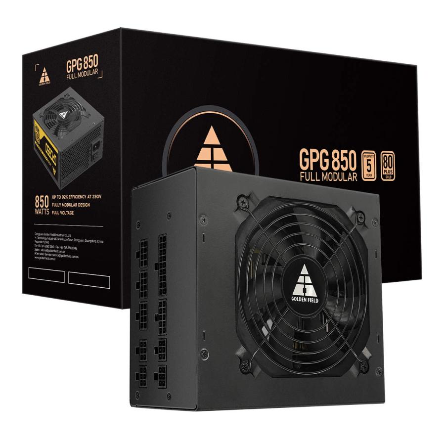 GOLDEN FIELD GPG850 Power Supply, 850W Full Modular 80 Plus Gold, Computer PC ATX PSU 850W