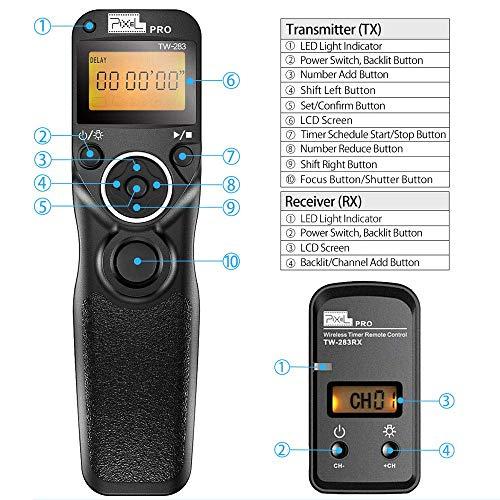 Pixel Timer Shutter Release TW283-N3 Wireless Remote Control for Canon 5D Mark III/ 5D Mark IV/ 5D 6D /7D Mark II/ 7D 50D 40D 30D D60 D30 D2000 R5｜valueselection｜02