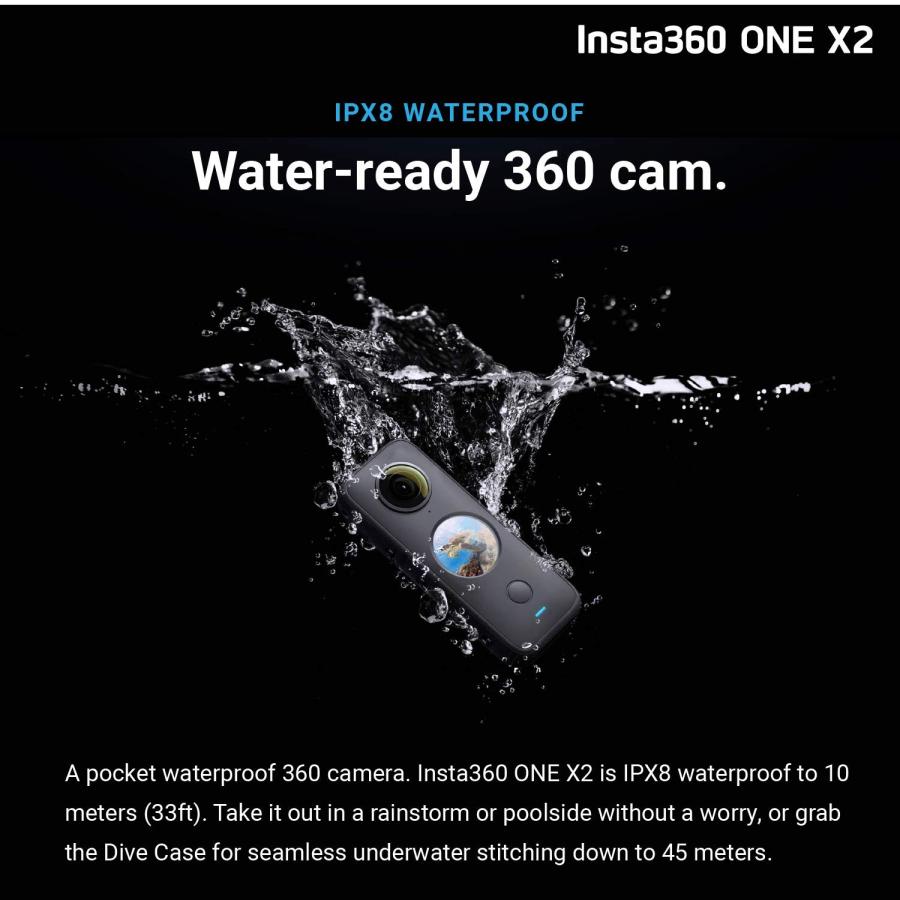 Insta360 ONE X2 360 Camera with Touchscreen - 5.7K30 360 Video, Front Steady Cam Mode, 18MP 360 Photo + InstaPano | Bundle Includes Bullet Time Kit ＆｜valueselection｜07