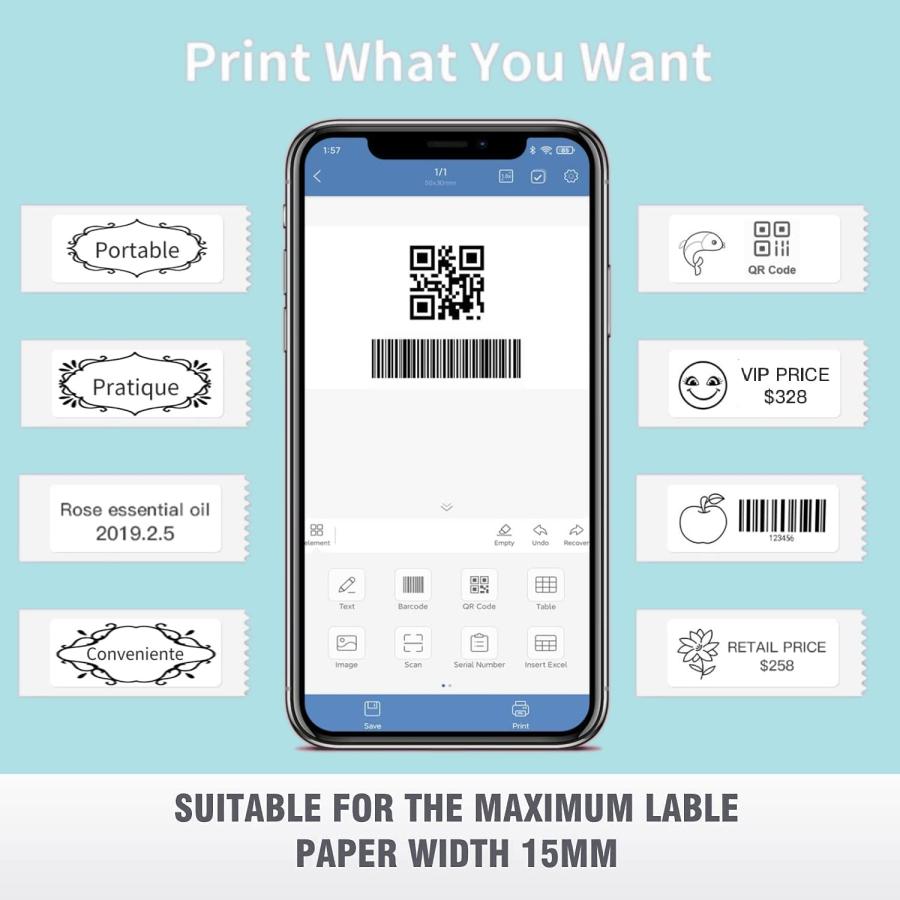 売上特価 NIIMBOT Mini Label Printer with 1 Roll Tape， D11 Label Maker Machine， Portable Wireless Label Printer， for Phone Pad Office Home Organization USB Rech