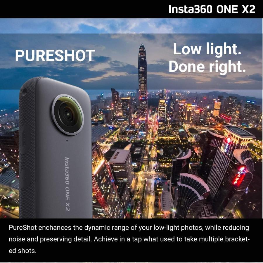 Insta360 ONE X2 360 Camera with Touchscreen - 5.7K30 360 Video, Front Steady Cam Mode, 18MP 360 Photo + InstaPano | Bundle Includes Mount Adapter for｜valueselection｜04