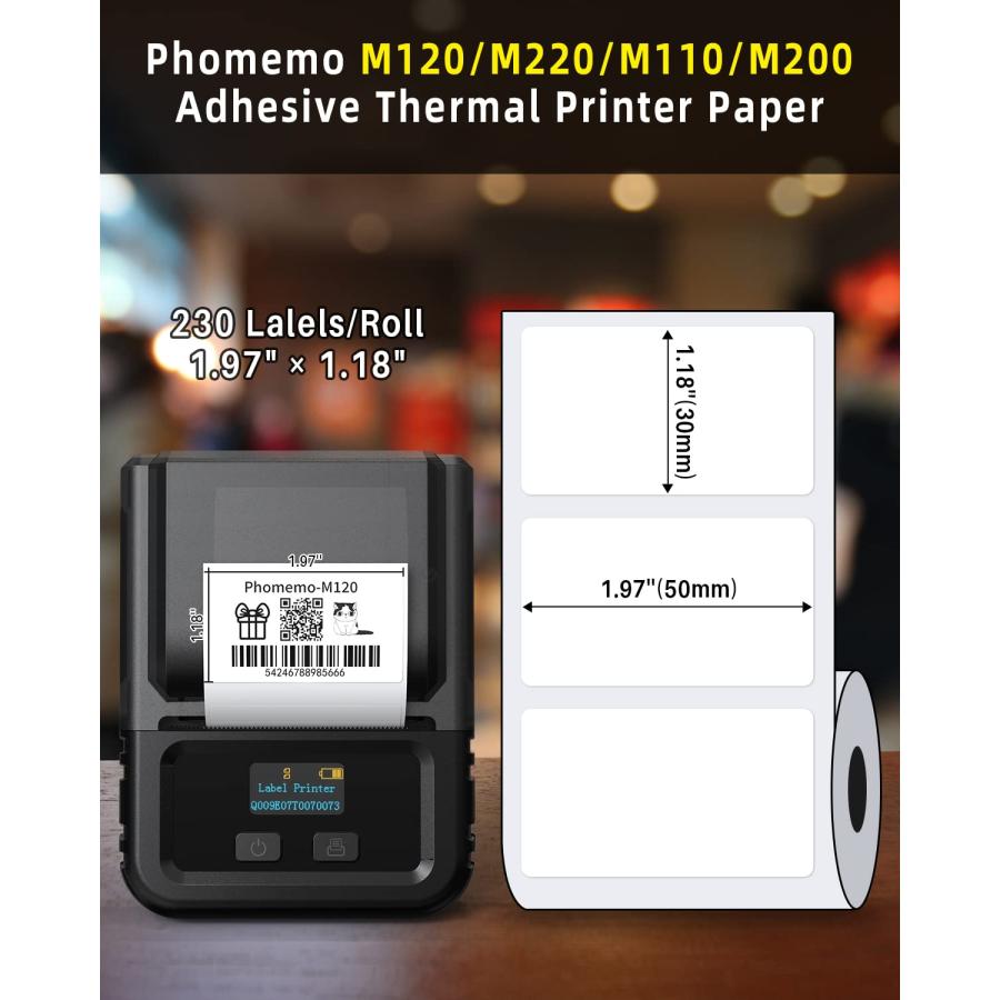 着後レビューで 送料無料 3x230 pcs Phomemo Thermal Sticker Label Paper， Multi-Purpose Self-Adhesive Tag for M110， M220， M120， M200， M221 Label Maker Machine， Phomemo Original