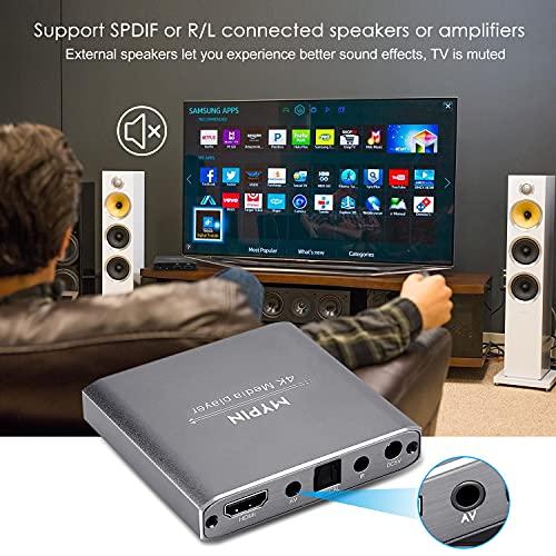 4K Media Player with Remote Control, Digital MP4 Player for 8TB HDD/ USB Drive / TF Card/ H.265 MP4 PPT MKV AVI Support HDMI/AV/Optical Out｜valueselection｜07