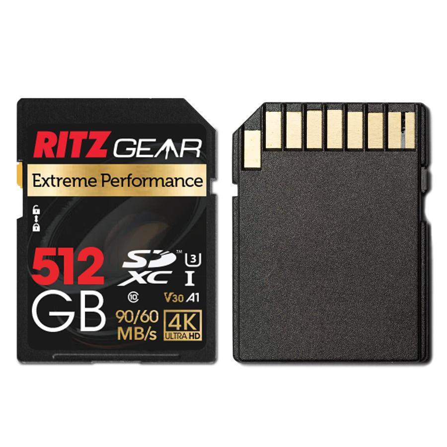 数量限定 RITZ GEAR Extreme Performance High Speed UHS-I SDXC 512GB 90/60 MB/S U3 A1 C10 V30 Memory Card (5 Units) Designed for SD Devices That can Capture Full