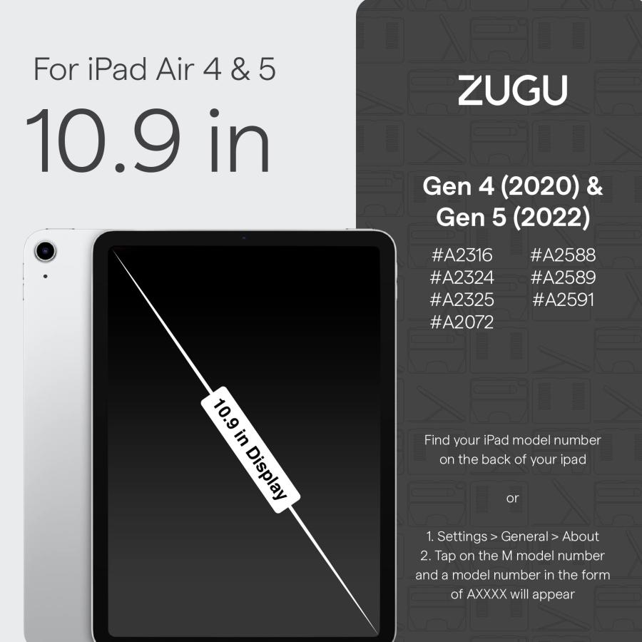 最大79％オフ！ ZUGU iPad Air5 2022 Air4 2020 ケース 10.9インチ 第5世代 第4世代 The Alpha Case  極薄 落下衝撃保護 8段階スタンド機能 オートスリープ スマートカバー ブルー ※当店限定1年保証※