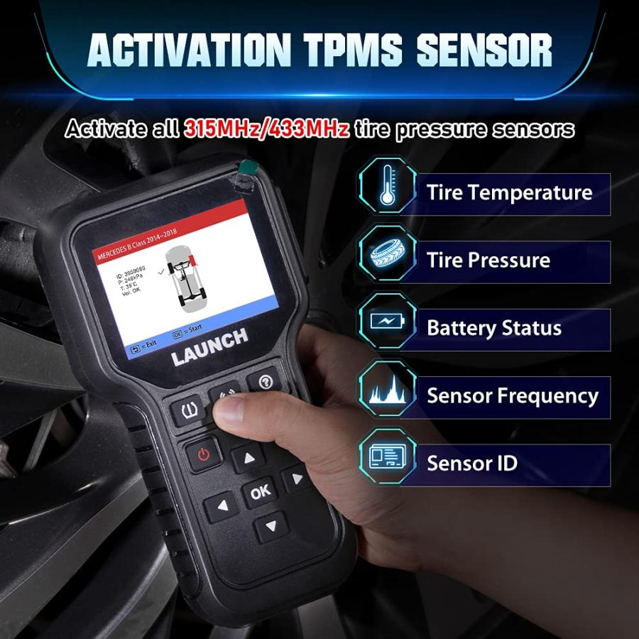 2022 Newest LAUNCH CRT5011E TPMS Relearn Tool,OBDII Code Reader ...