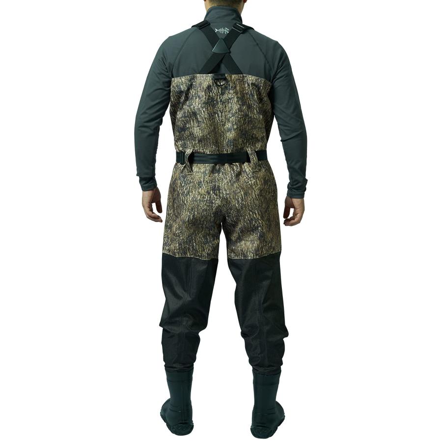 春バーゲン特別送料無料！ BASSDASH IMMERSE Breathable Ripstop Stocking Boot Foot Fishing Hunting Waders Lightweight Grey Camo Chest Wader for Men Women