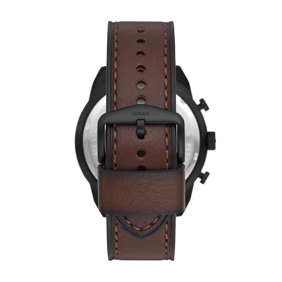 Fossil Men's Bronson Quartz Stainless Steel and Leather Chronograph Watch, Color: Black, Brown (Model: FS5875)｜valueselection｜03