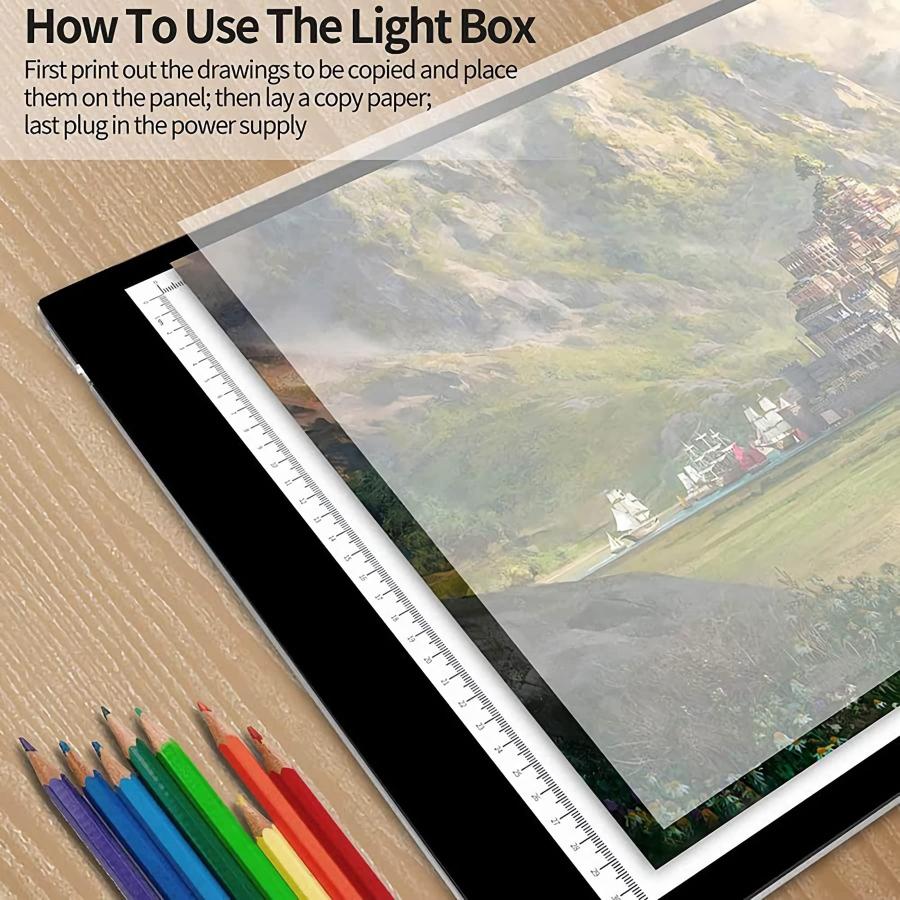 LOVAPO LED Light Box LED Artcraft Tracing Light Pad Large Size Ultra-Thin Power Painting Light Board Cable Dimmable Brightness Tatoo Pad Animation, Sk｜valueselection｜04