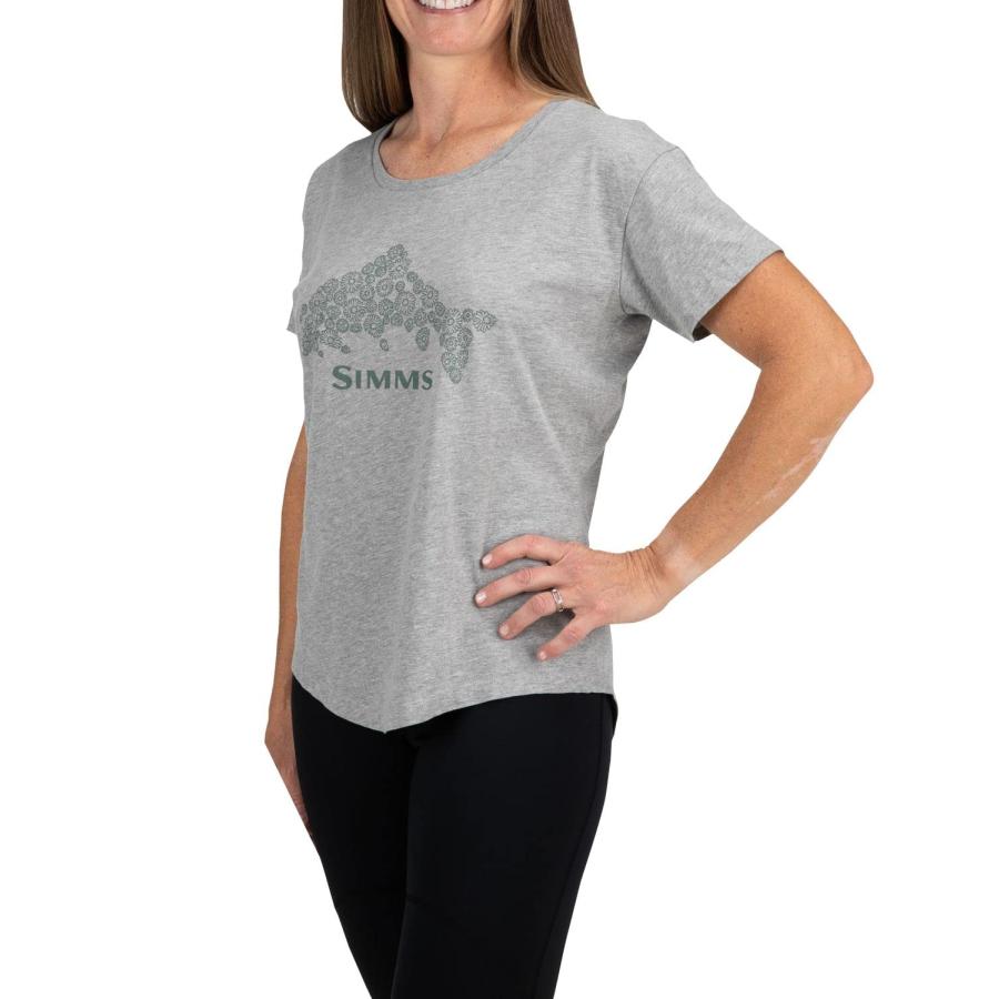 Simms Women's Floral Trout T-Shirt, Medium, Grey Heather｜valueselection｜03