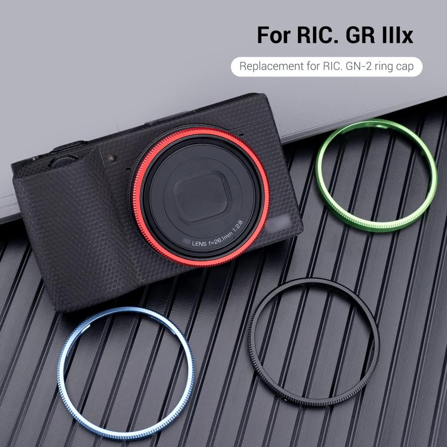 JJC Ricoh GR IIIx GRIIIx GR3x レンズデコレーションリングキャップアクセサリー リコーGN-2リングキャップ交換用 ブルー｜valueselection｜02